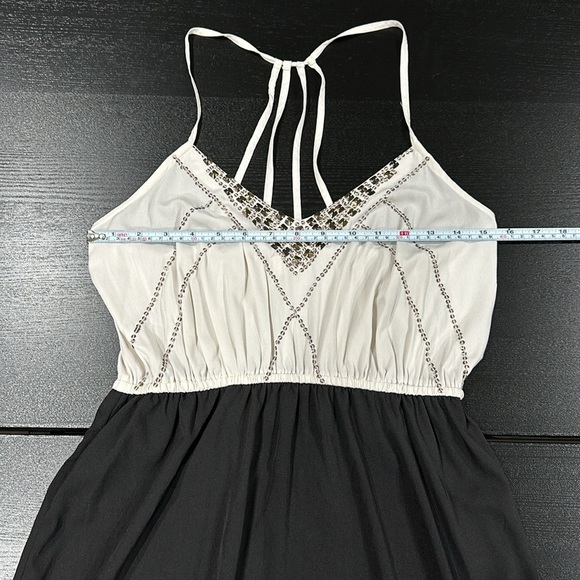 Ecote Urban Outfitters Black and White Spaghetti Strap Dress with Beaded Detail - Picture 6 of 8